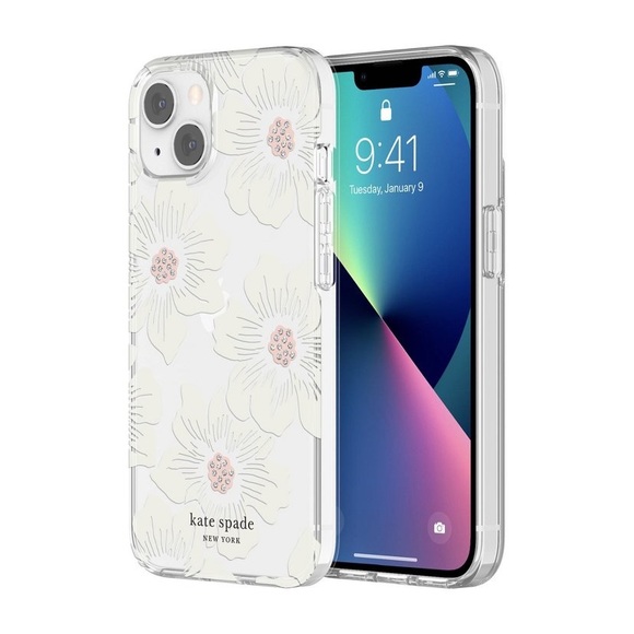 Kate Spade Apple iPhone 13 Pro Protective Hard Shell Case in Hollyhock Floral - Picture 4 of 12